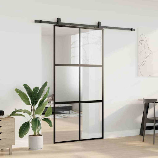 Vidaxl Σετ Συρόμενης Πόρτας Υλικό Μαύρο 102,5x205 Cm