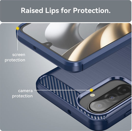 Techsuit Carbon Stoßstange Silikon / Kunststoff Blau (Galaxy A17)