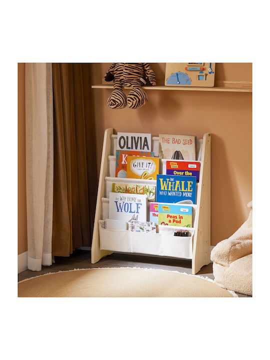 Bücherregal Boden Beige 63x28x76cm