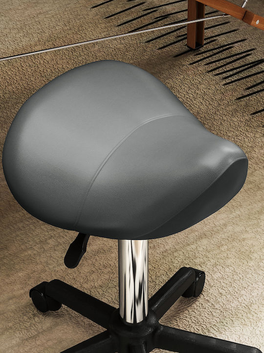 Office Desk Stool with Backrest Gray 48x47x45cm