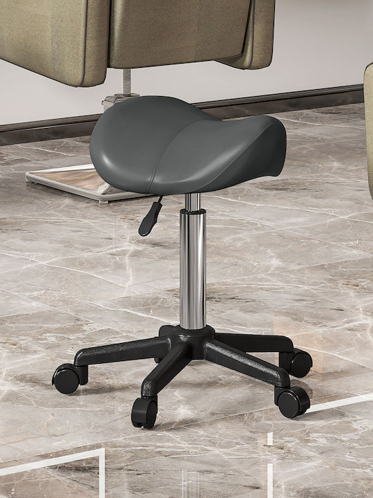 Office Desk Stool with Backrest Gray 48x47x45cm