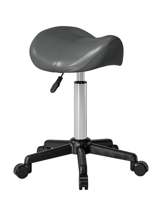 Office Desk Stool with Backrest Gray 48x47x45cm
