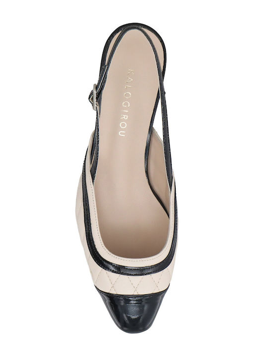 Leather White Medium Heels
