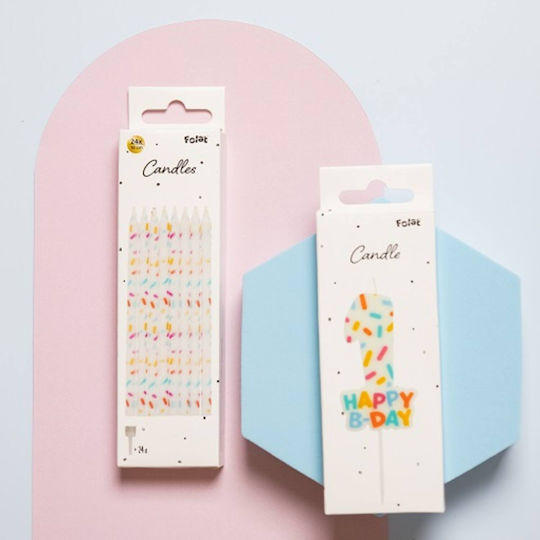 Cozy Sprinkles Birthday Candle Number 9 Multicolour Candle 7cm Kids Party