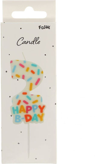 Geburtstagskerze Cozy Sprinkles Nummer 2 Mehrfarbiges Kerze 7cm Kinderspaß Party