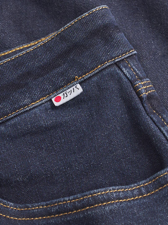Carl Willo Ανδρικό Παντελόνι Τζιν Ελαστικό Loose Tapered Fit Mid Blue