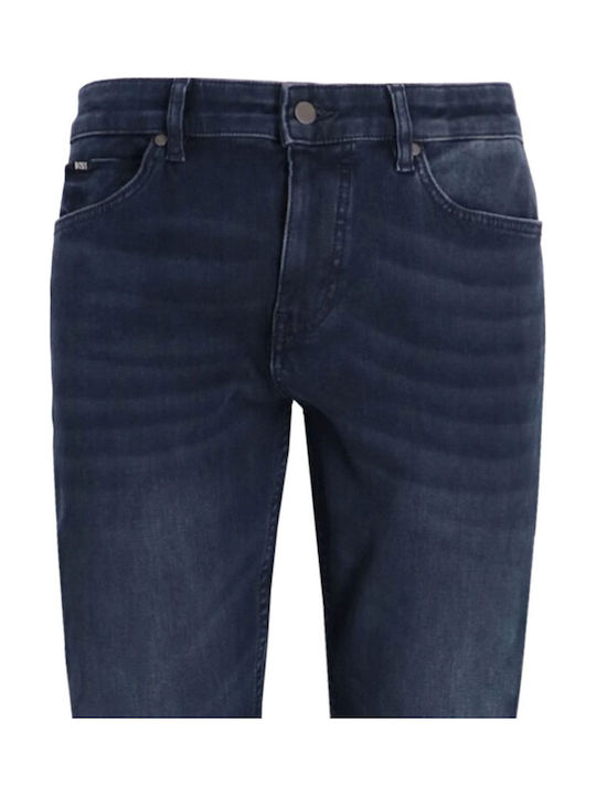 Men's Elastic Jeans Pants with Slim Fit Blue