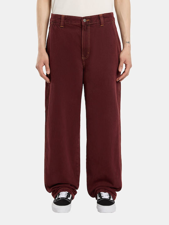 Madison Men's Jeans Pants With Slim Baggy Fit Bordeaux
