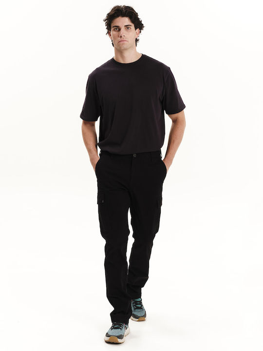 Pantaloni Bărbați Cargo Elastic Negri