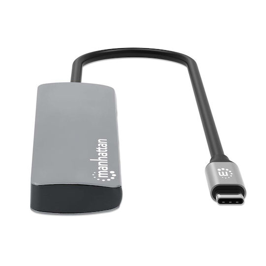 Manhattan USB-C Docking Station με HDMI 4K PD Ethernet Γκρι (190459)