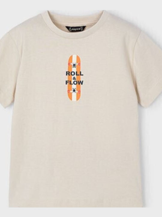 Kinder-T-Shirt Beige Roll and Flow