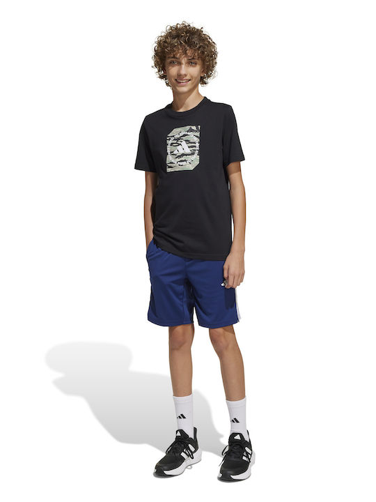 Kinder-T-Shirt Schwarz Camo Box