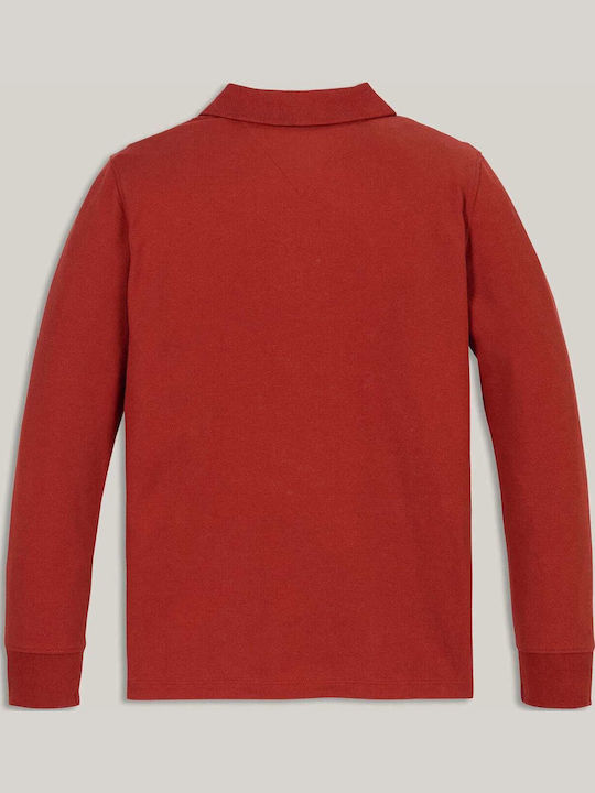 Kids' Polo Long Sleeve Red Essential