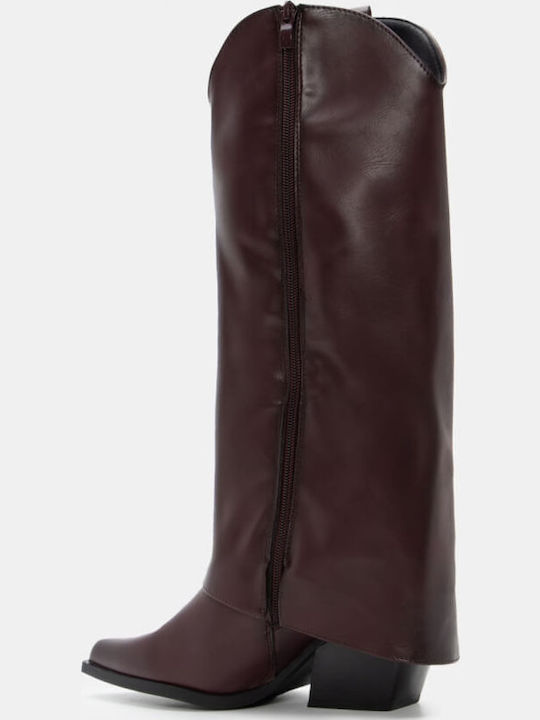 Leder Damenstiefel Cowboy Burgundisch