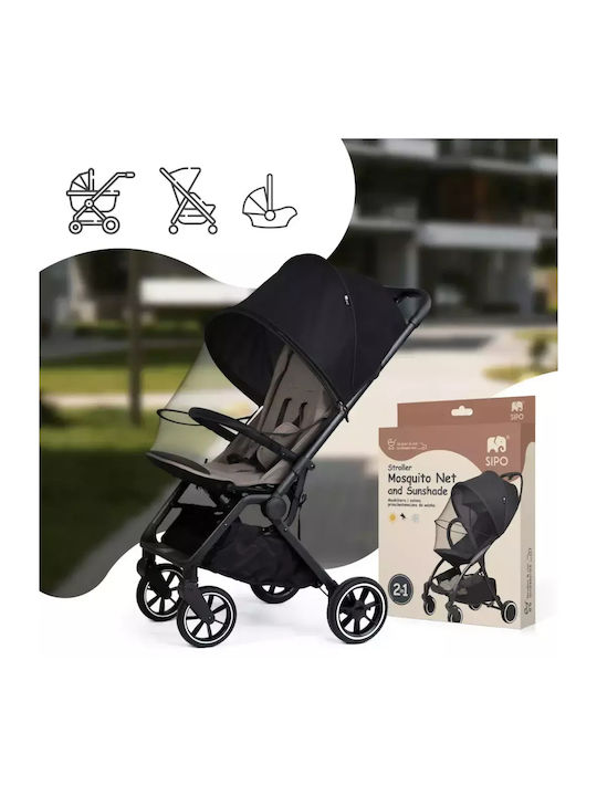Sipo Mosquito Net for Stroller Tulle SIP-SCA-04 Black 95x45x35cm