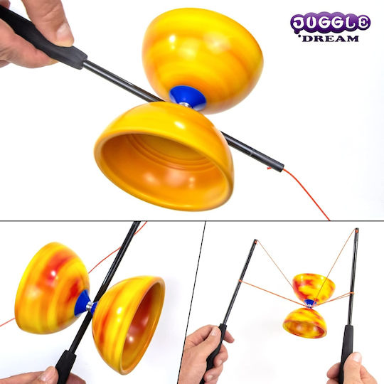 Juggle Dream Diabolo Jester Diabolo & 'Pro Sticks' Multicolored / Silver (Various Designs/Assortment of Designs) 1pc