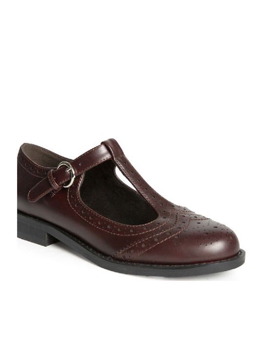 Balerini De Damă Mary Jane Burgundy
