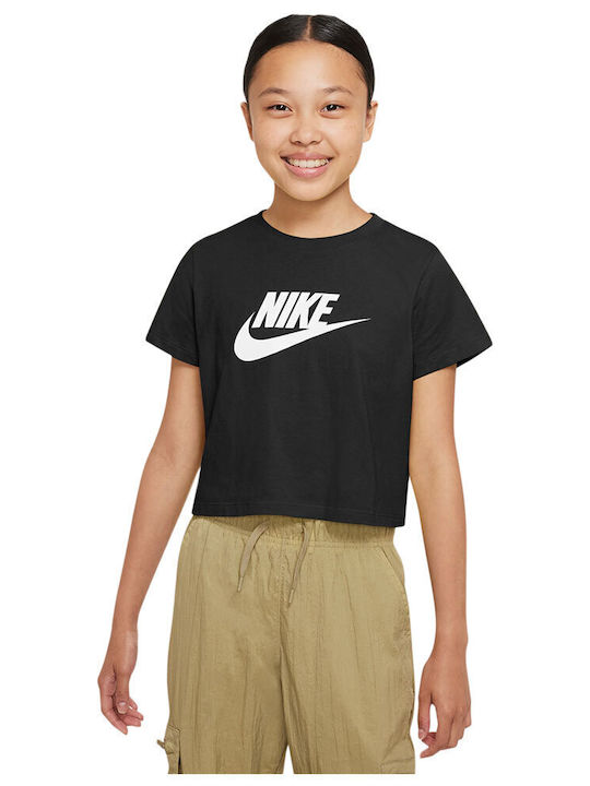 Παιδικό Crop Top Κοντομάνικο Μαύρο Futura