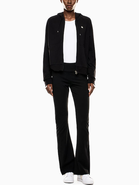 Women's Sweatshirt Jacket Hooded Black