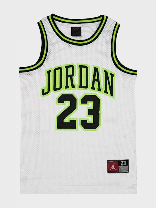 Topuri Pentru Copii Dri-Fit Fără Mâneci Albă 23 Jumpman Air