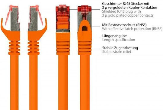 Good Connections S/FTP Кат.6 (Gigabit) Мрежов Кабел Ethernet 0.25м Оранжев