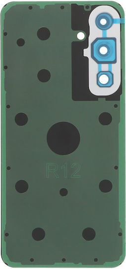 Battery Cover Battery Door + Battery Door Adhesive + Back Camera Lens Bezel Blue for Galaxy S24 FE