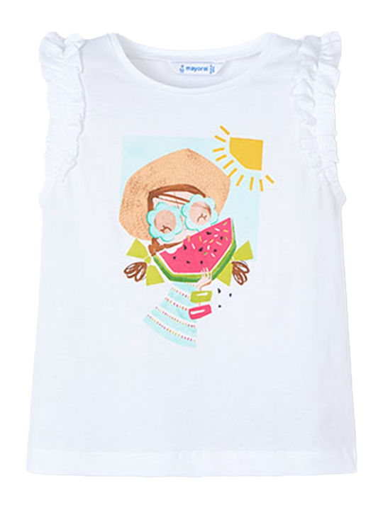 Bluză pentru copii Fără mâneci Alb-apă Summer Girl
