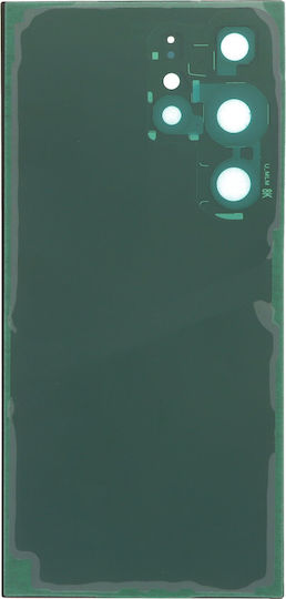 Battery Cover Battery Door + Battery Door Adhesive + Back Camera Lens Bezel Black for Galaxy S24 Ultra
