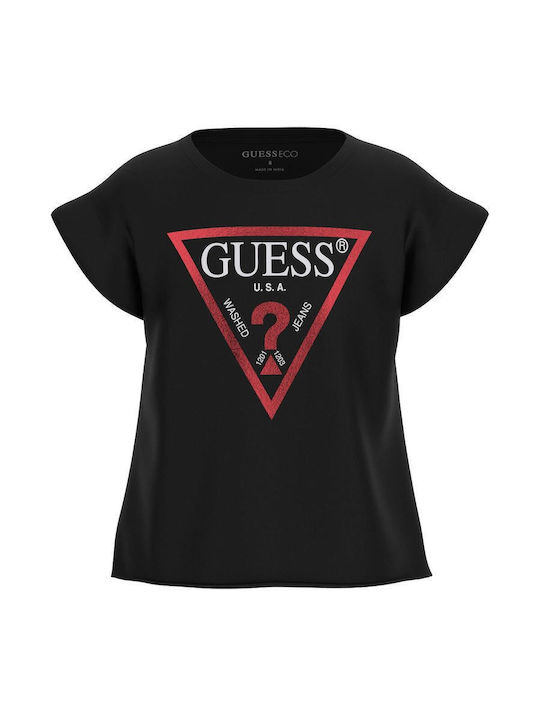 Kids' Crop Top Short Sleeve Black