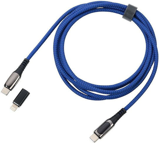Troika Редовна USB-C към Lightning кабел 100W Син 2м (CBL20/DB)