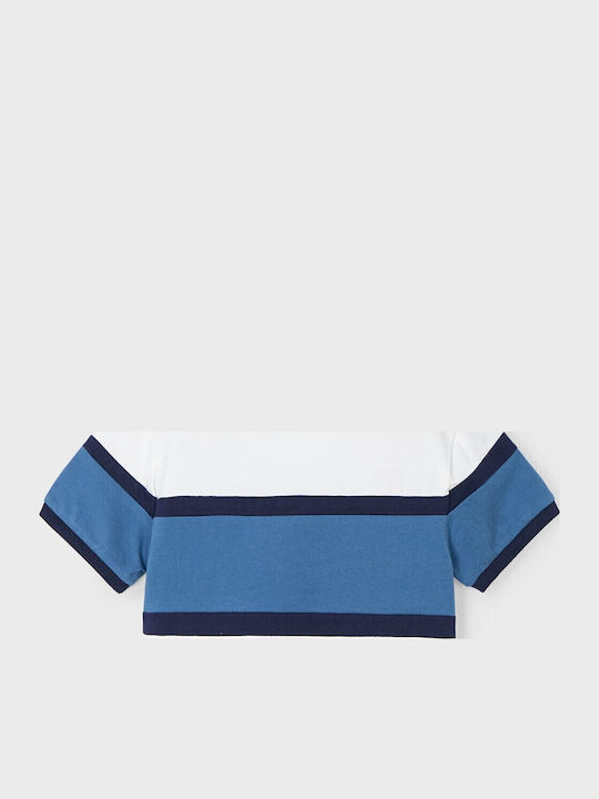 Kinderpolo Kurzarm Creme-hellblau