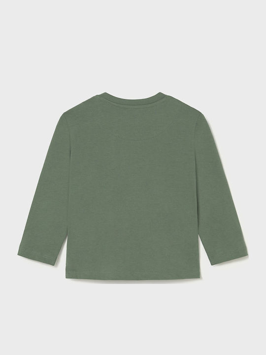 Kids Long-Sleeved Green Basic Blouse