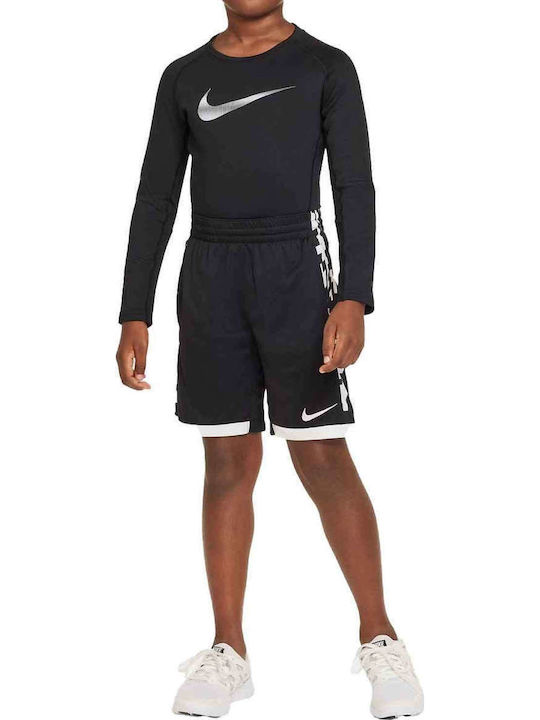 Bluză pentru copii Dri-Fit Cu mânecă lungă Neagră