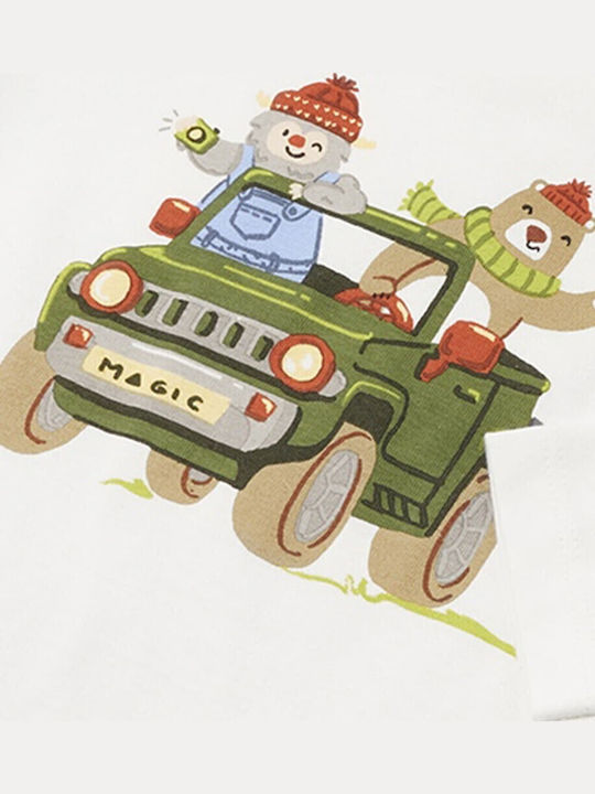 Παιδική Μπλούζα Μακρυμάνικη Κρεμ Magic Jeep