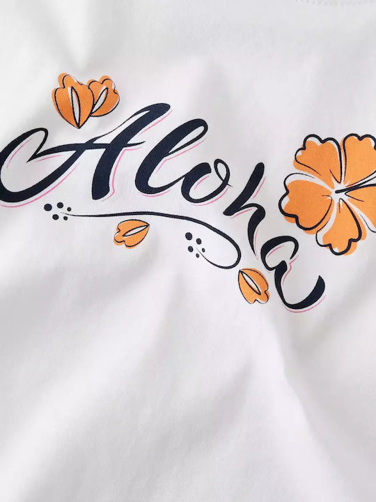 Kids' Crop Top Short Sleeve Bright White