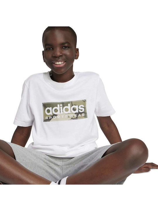 Kids' T-shirt White Camo Linear