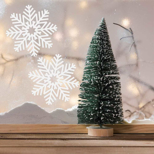 Weihnachtsaufkleber Schneeflocke 18x18 9 Stück Weiß
