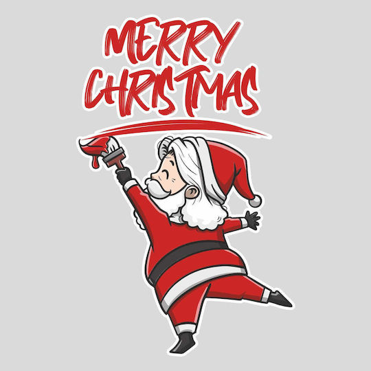 Autocolant Santa Claus Paint Merry Christmas 40x65