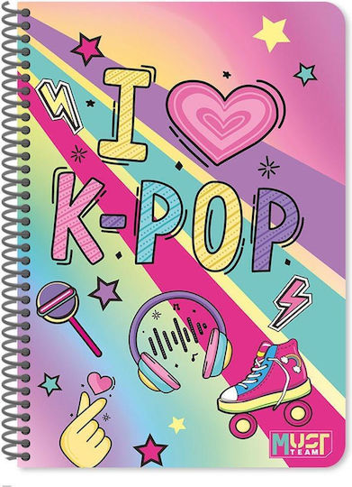 Must Team Spiral Notebooks Ruled A4 30 Sheets 8pcs (Μiscellaneous colours)