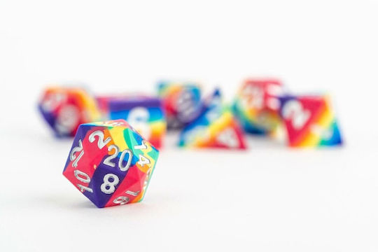 Fanroll Sharp Edge Silicone Dice Set Rainbow 7