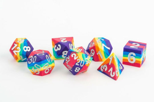 Fanroll Sharp Edge Silicone Dice Set Rainbow 7