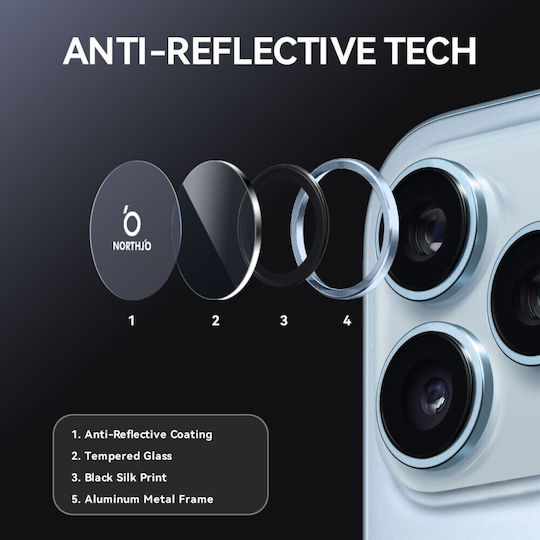Apple iPhone 17 Pro Northjo Camera Protection Rings Blue