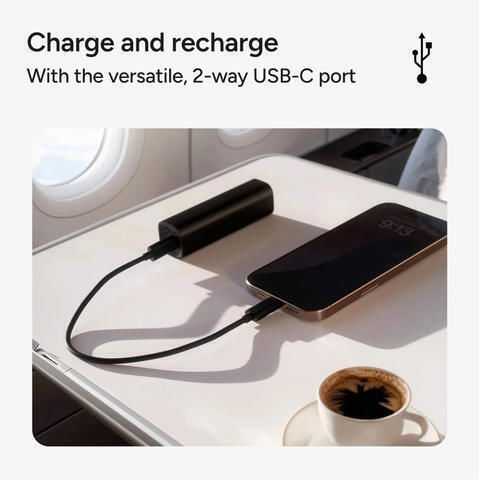 Mophie Mini Power Bank 5000mAh mit USB-C Anschluss Schwarz