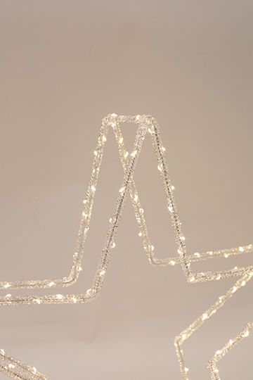 Eurolamp Plastic Illuminated Christmas Decorative Star 46x8.5x46cm White