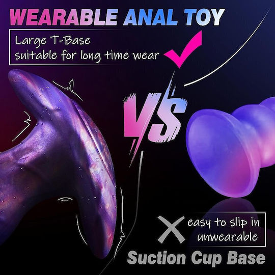 Smd Booty Bless Realistic Silicone Anal Plug Anchor T-base Πρωκτική Σφήνα Σιλικόνης 14,5cm Purple
