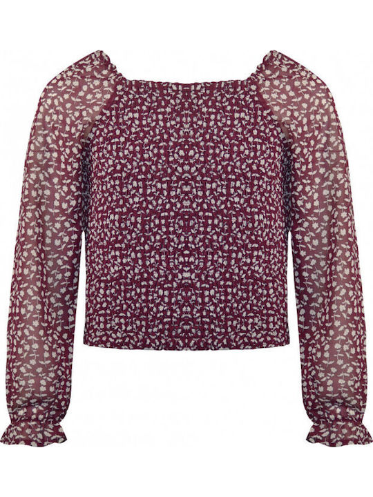 Kids' Shirt Long Sleeve Bordeaux
