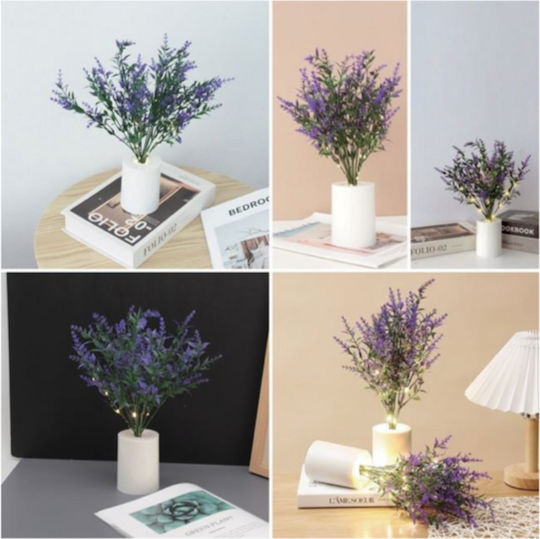 Led Battery Lavender Bouquet Lamp 35cm