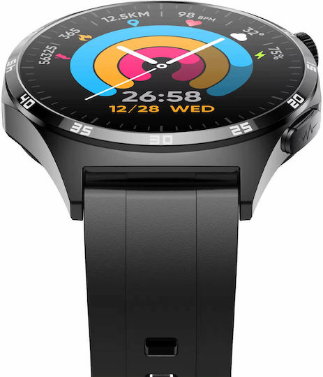 Microwear MT300 48мм Смартчасовник с Пулсомер (Черен)