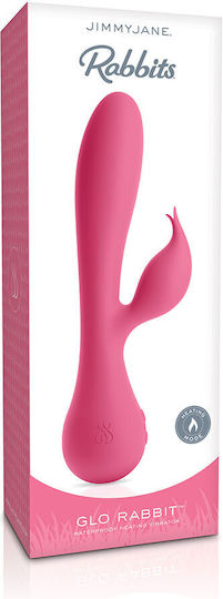 Jimmyjane Glo Rabbit Waterproof Heating Vibrator Vibrator Kaninchen 20cm Pink