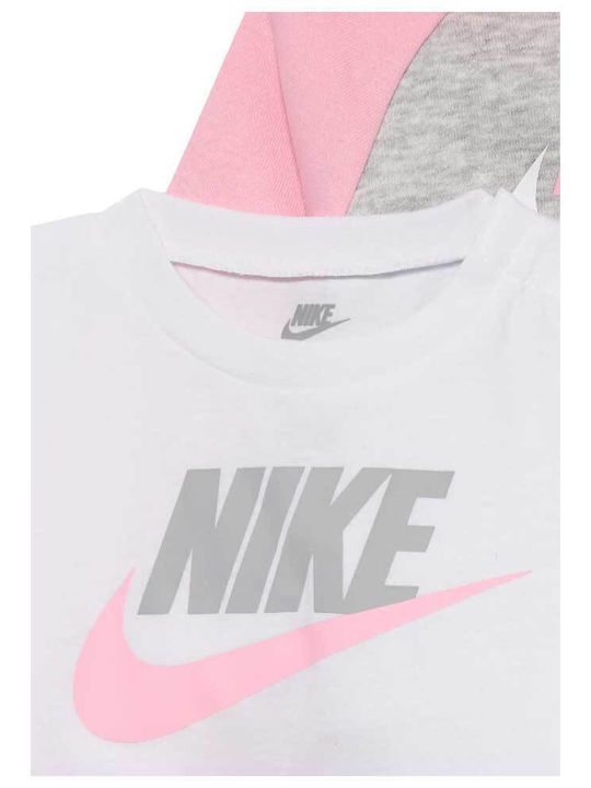 Kids Sweatpants Set Pink 3pcs Color Blocked